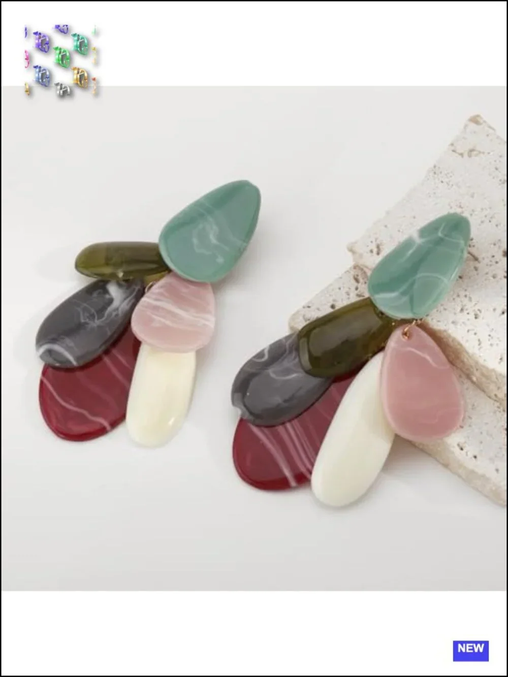 Acrylic Teardrop Statement Dangle Earrings Lightweight Resin Geometric Charm